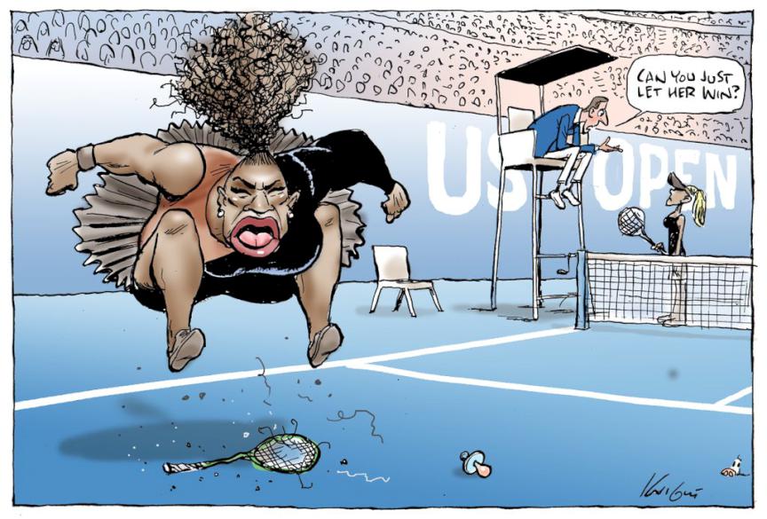 Serena Williams cartoon is called racist on paper’s front page