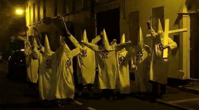 Photos emerge of gang dressed as Ku Klux Klan outside Islamic centre in Northern Ireland