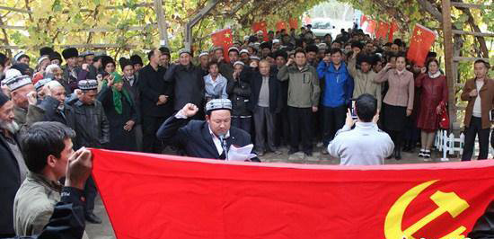 Uighurs are forced to swear allegiance to Chinese president Xi Jinping