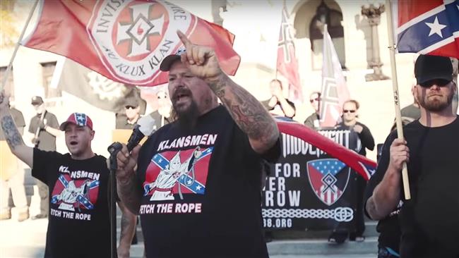 US neo-Nazi group holds rally in support of Trump