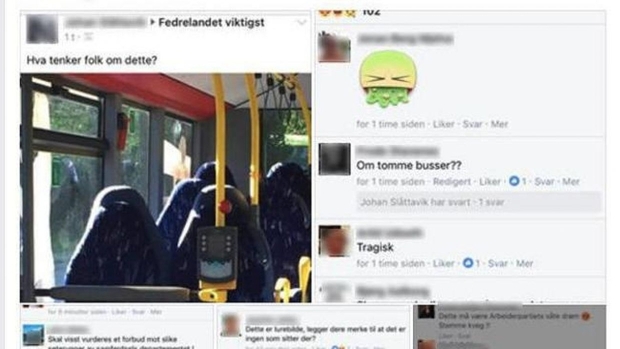 ‘Muslim terrorists’: Far-right Norwegians mistake bus seats for burkas