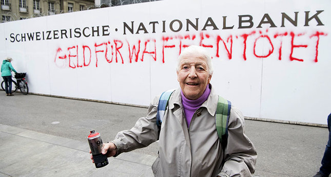 Police detain 86-year-old spray-painter at Swiss Bank