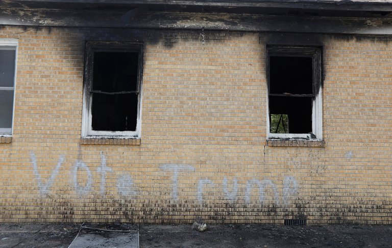 Black church burned in Mississippi, with ‘Vote Trump’ scrawled on side